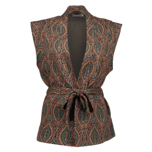 Vrouwen Geisha Fashion Geisha Dames Gilet Met Paisley Print 35902-20 Zwart