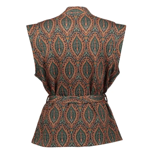 Vrouwen Geisha Fashion Geisha Dames Gilet Met Paisley Print 35902-20 Zwart