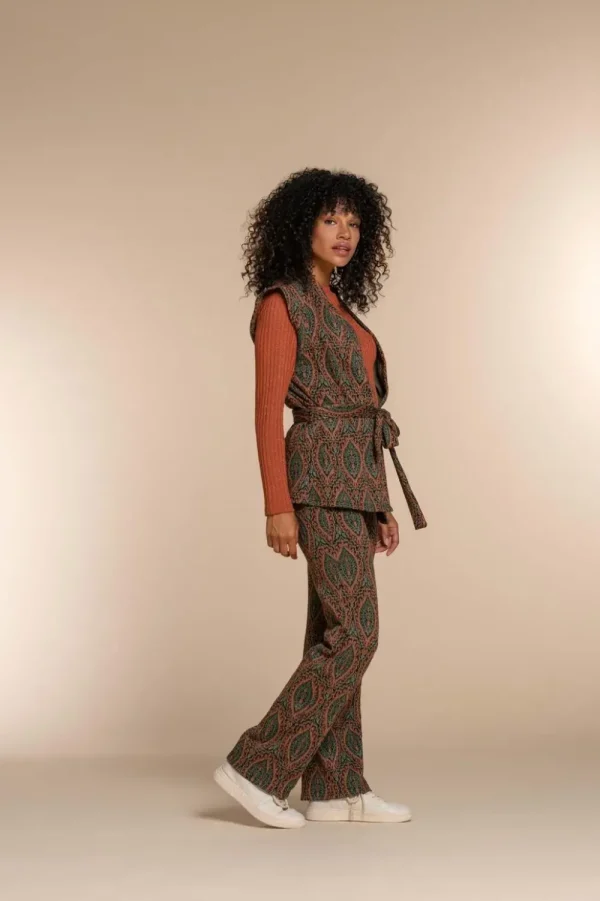 Vrouwen Geisha Fashion Geisha Dames Gilet Met Paisley Print 35902-20 Zwart