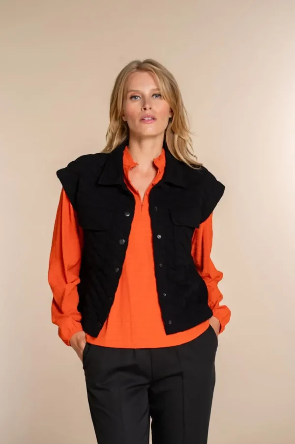Vrouwen Geisha Fashion Geisha Dames Gilet Met 80S Shoulder 35839-45 Zwart