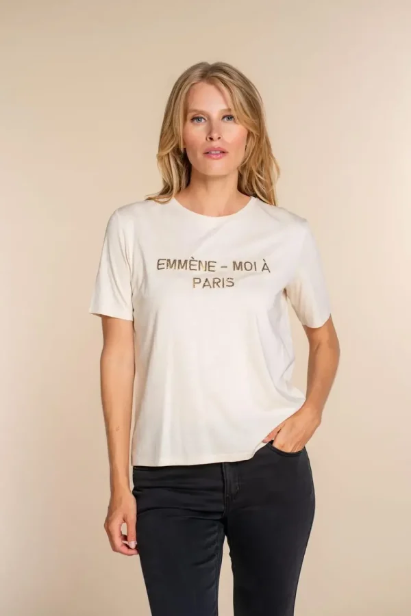Vrouwen Geisha Fashion Geisha Dames Graphic Print T-Shirt 32835-41 Sand