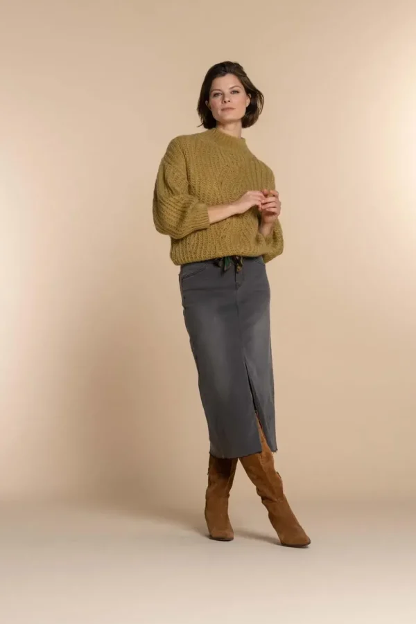 Vrouwen Geisha Fashion Geisha Dames Grofgebreide Trui 34553-70 Mustard