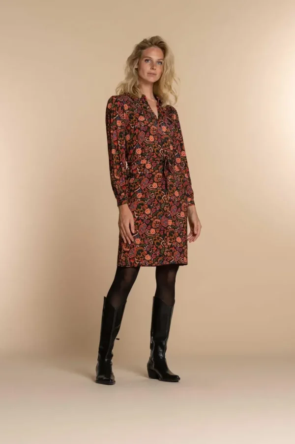 Vrouwen Geisha Fashion Geisha Dames Jurk Met Bloemen Print 37609-20 Zwart