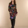 Vrouwen Geisha Fashion Geisha Dames Jurk Met Paisley Print 37627-20 Zwart