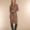 Vrouwen Geisha Fashion Geisha Dames Jurk Met Paisley Print 37850-60 Coral