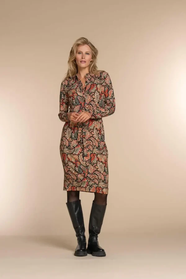 Vrouwen Geisha Fashion Geisha Dames Jurk Met Paisley Print 37850-60 Coral