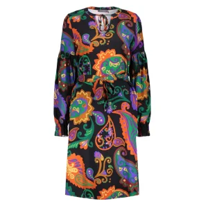 Vrouwen Geisha Fashion Geisha Dames Jurk Met Paisley Print 37627-20 Zwart