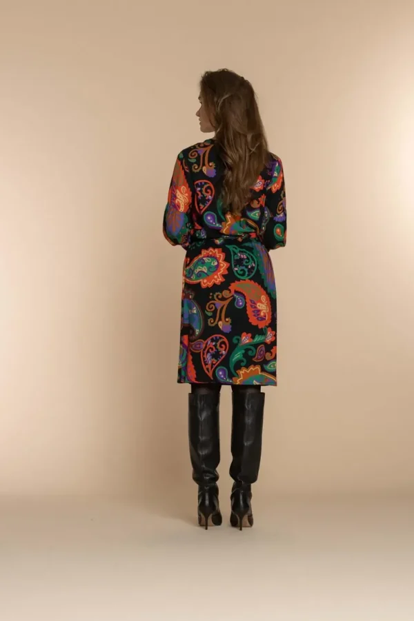 Vrouwen Geisha Fashion Geisha Dames Jurk Met Paisley Print 37627-20 Zwart