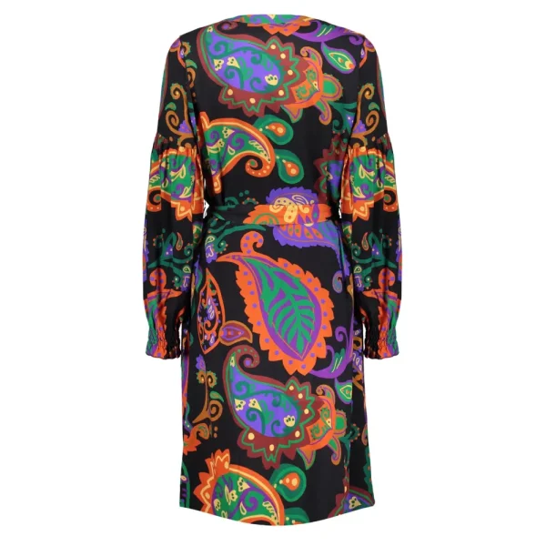 Vrouwen Geisha Fashion Geisha Dames Jurk Met Paisley Print 37627-20 Zwart