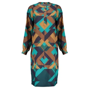 Vrouwen Geisha Fashion Geisha Dames Kaftan Jurk Met Print 37618-20 Emerald
