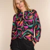 Vrouwen Geisha Fashion Geisha Dames Kleurrijke Blouse 33959-20 Zwart