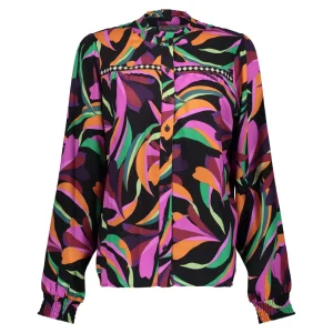 Vrouwen Geisha Fashion Geisha Dames Kleurrijke Blouse 33959-20 Zwart