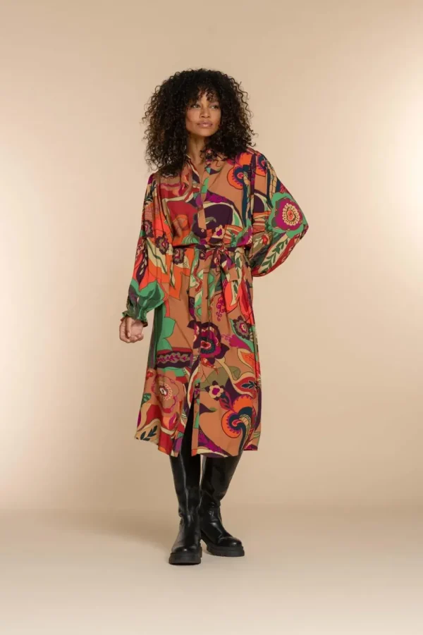 Vrouwen Geisha Fashion Geisha Dames Kleurrijke Blouse Jurk 37636-20 Camel