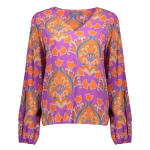 Vrouwen Geisha Fashion Geisha Dames Kleurrijke Top 33670-20 Paars