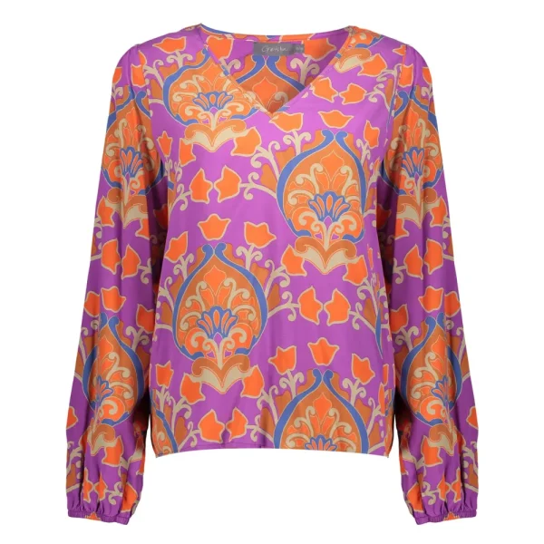 Vrouwen Geisha Fashion Geisha Dames Kleurrijke Top 33670-20 Paars