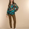 Vrouwen Geisha Fashion Geisha Dames Kleurrijke Top 33639-20 Emerald