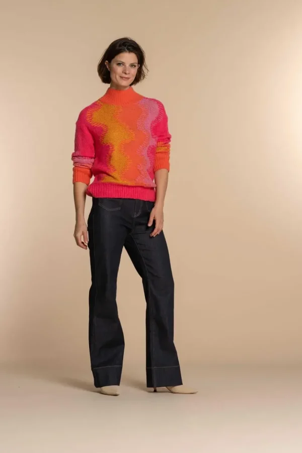 Vrouwen Geisha Fashion Geisha Dames Kleurrijke Trui Met Lurex 34511-10 Fuchsia
