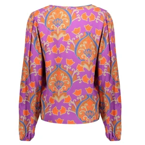 Vrouwen Geisha Fashion Geisha Dames Kleurrijke Top 33670-20 Paars
