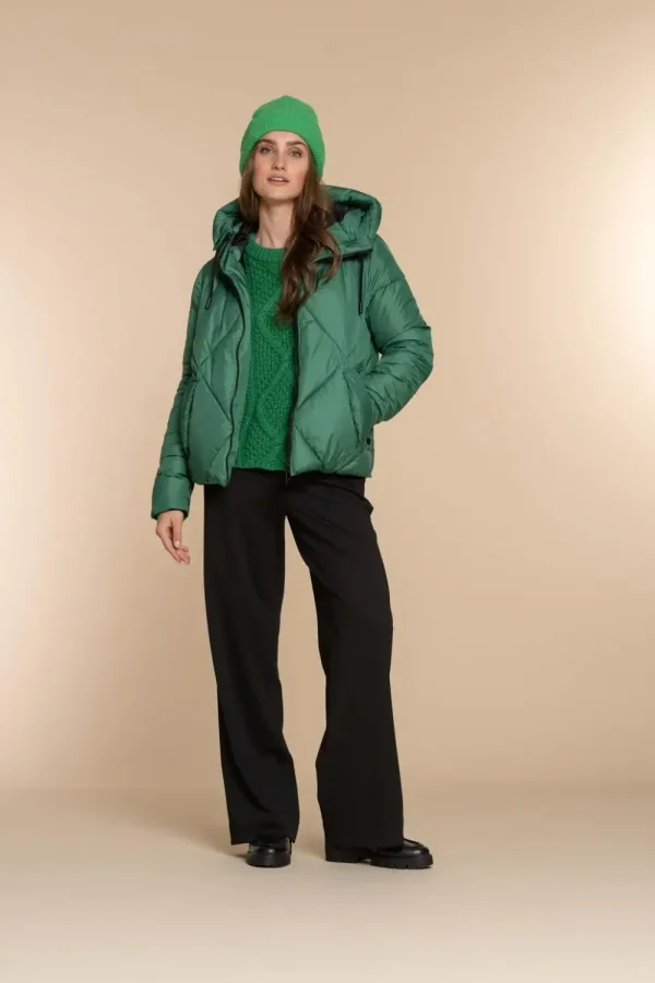 Vrouwen Geisha Fashion Geisha Dames Korte Puffer Jas 38565-21 Groen