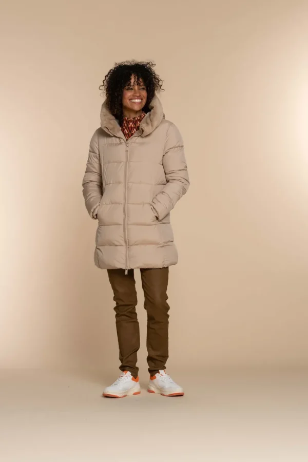 Vrouwen Geisha Fashion Geisha Dames Korte Puffer Jas 38571-21 Sand