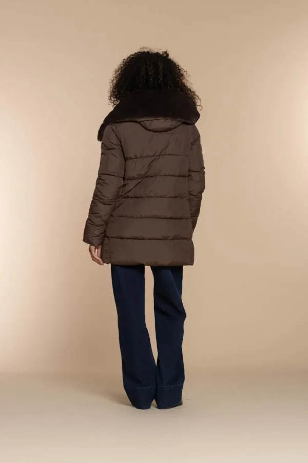 Vrouwen Geisha Fashion Geisha Dames Korte Puffer Jas 38571-21 Bruin