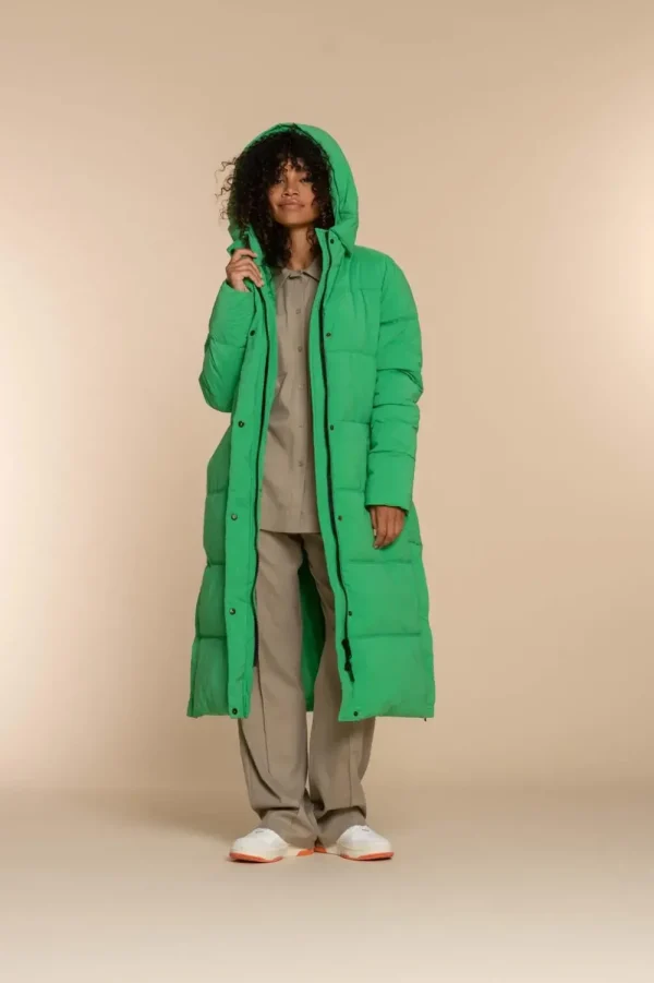 Vrouwen Geisha Fashion Geisha Dames Lange Puffer Jas 38569-21 Groen