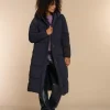 Vrouwen Geisha Fashion Geisha Dames Lange Puffer Jas 28525-21 Navy