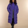 Vrouwen Geisha Fashion Geisha Dames Lange Puffer Jas 38563-21 Paars