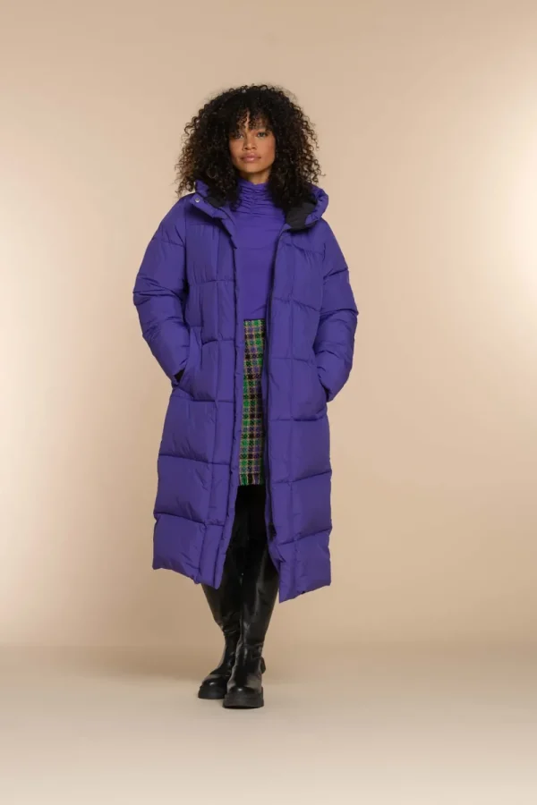 Vrouwen Geisha Fashion Geisha Dames Lange Puffer Jas 38563-21 Paars