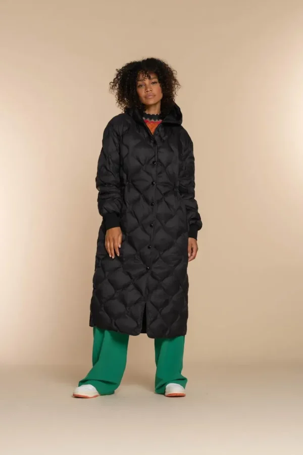 Vrouwen Geisha Fashion Geisha Dames Lange Puffer Jas 38501-10 Zwart