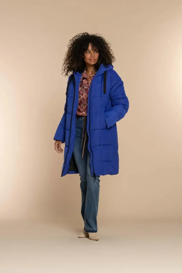 Vrouwen Geisha Fashion Geisha Dames Lange Puffer Jas 38534-12 Cobalt