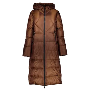 Vrouwen Geisha Fashion Geisha Dames Lange Puffer Jas 38568-21 Cognac