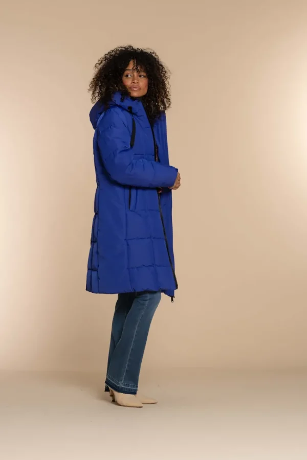 Vrouwen Geisha Fashion Geisha Dames Lange Puffer Jas 38534-12 Cobalt