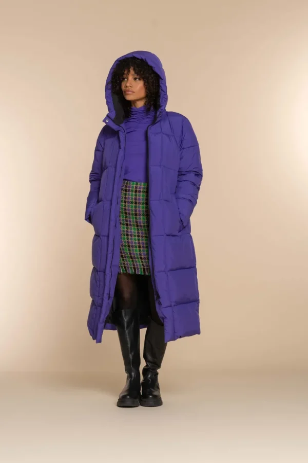 Vrouwen Geisha Fashion Geisha Dames Lange Puffer Jas 38563-21 Paars