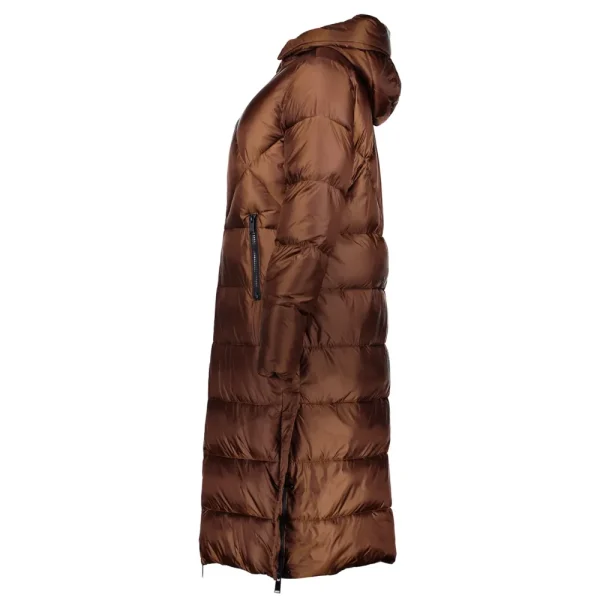Vrouwen Geisha Fashion Geisha Dames Lange Puffer Jas 38568-21 Cognac