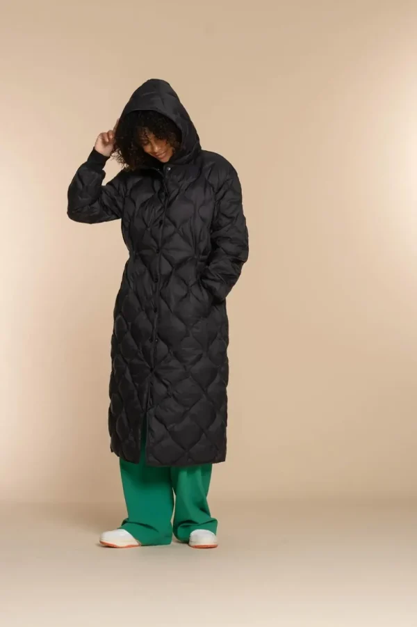 Vrouwen Geisha Fashion Geisha Dames Lange Puffer Jas 38501-10 Zwart