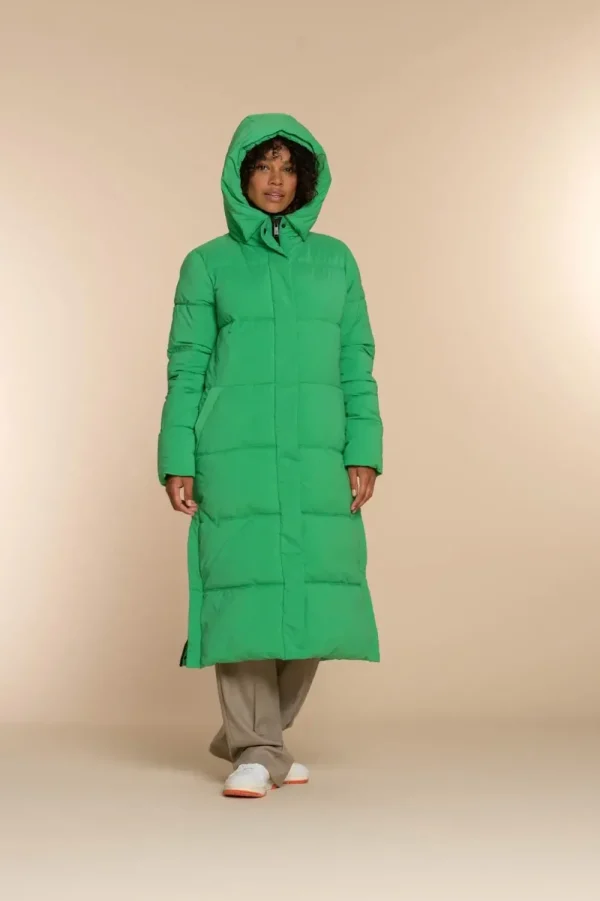 Vrouwen Geisha Fashion Geisha Dames Lange Puffer Jas 38569-21 Groen