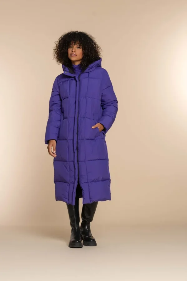 Vrouwen Geisha Fashion Geisha Dames Lange Puffer Jas 38563-21 Paars