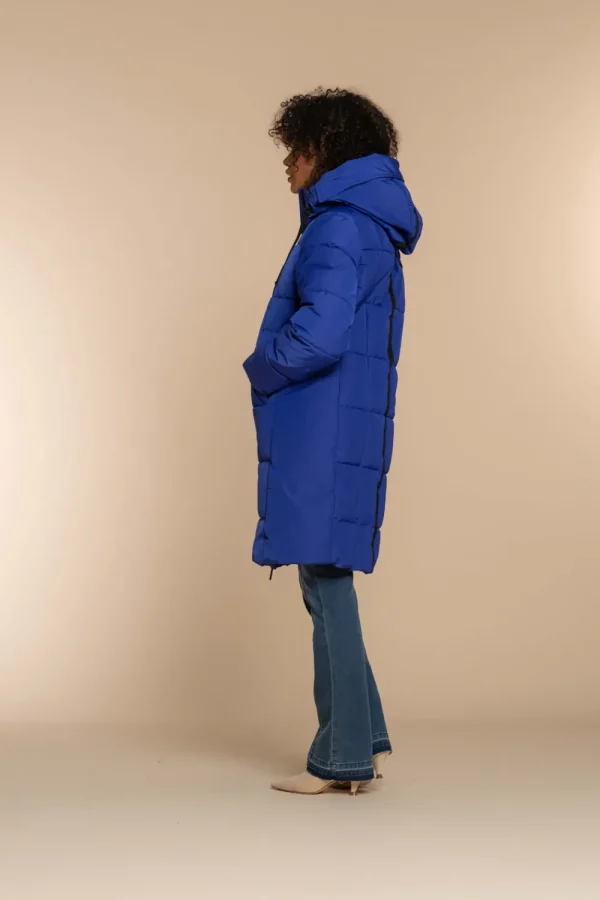 Vrouwen Geisha Fashion Geisha Dames Lange Puffer Jas 38534-12 Cobalt