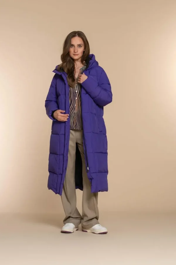 Vrouwen Geisha Fashion Geisha Dames Lange Puffer Jas 38563-21 Paars