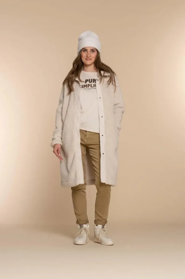 Vrouwen Geisha Fashion Geisha Dames Lange Teddy Jas 38539-12 Off-White