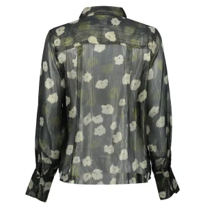 Vrouwen Geisha Fashion Geisha Dames Lurex Blouse Met Bloemenprint 33891-81 Olive