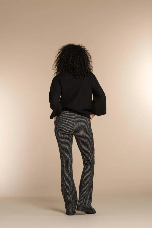 Vrouwen Geisha Fashion Geisha Dames Lurex Broek Met Strepen 31951-20 Zwart