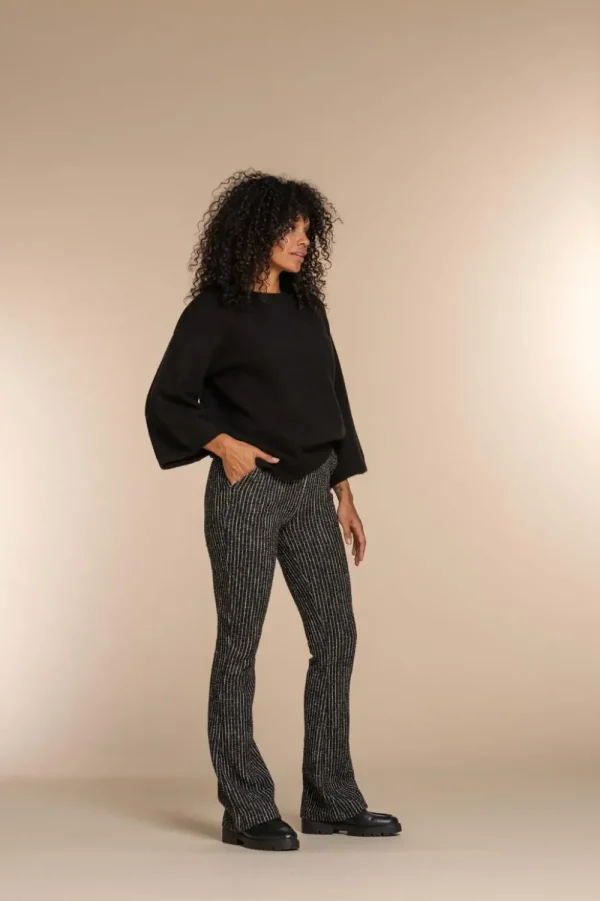 Vrouwen Geisha Fashion Geisha Dames Lurex Broek Met Strepen 31951-20 Zwart