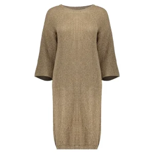 Vrouwen Geisha Fashion Geisha Dames Lurex Gebreide Jurk 37541-70 Sand
