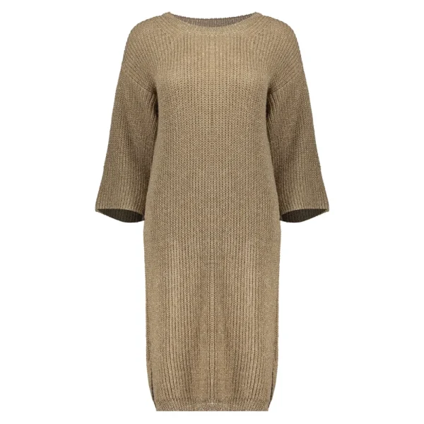 Vrouwen Geisha Fashion Geisha Dames Lurex Gebreide Jurk 37541-70 Sand