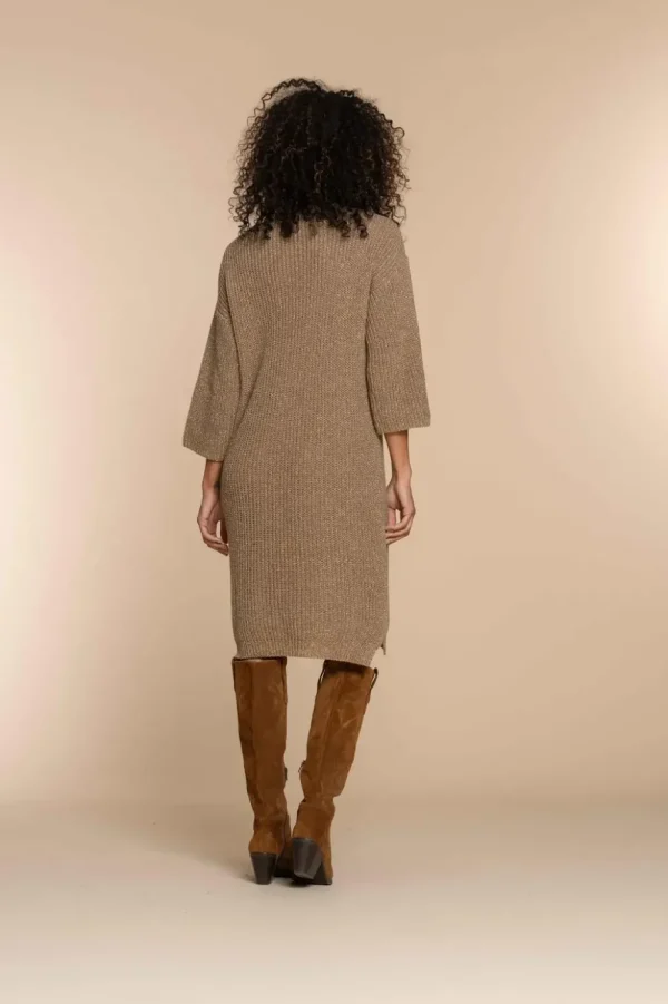 Vrouwen Geisha Fashion Geisha Dames Lurex Gebreide Jurk 37541-70 Sand