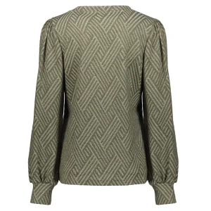 Vrouwen Geisha Fashion Geisha Dames Lurex V-Hals Top 32851-47 Olive