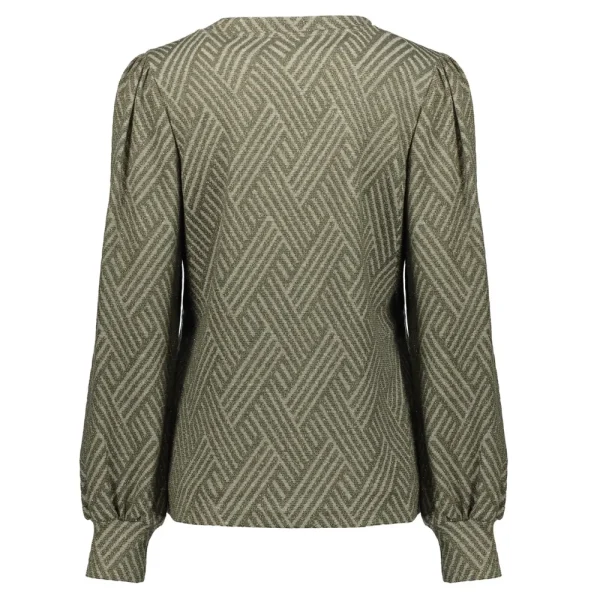 Vrouwen Geisha Fashion Geisha Dames Lurex V-Hals Top 32851-47 Olive