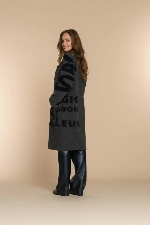 Vrouwen Geisha Fashion Geisha Dames Manteljas Met Print 38583-70 Zwart